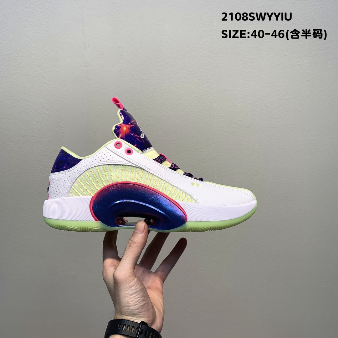 2021 Jordan Jordan 35 White Navy Blue Red Green Shoes